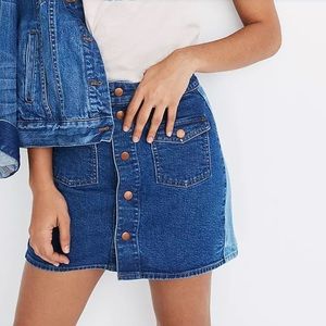 Madewell Pieced Edition Stretch Denim Skirt 28